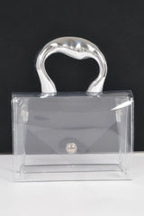 Transparent Ccb Handle Flap Clutch | Mixtshop LLC