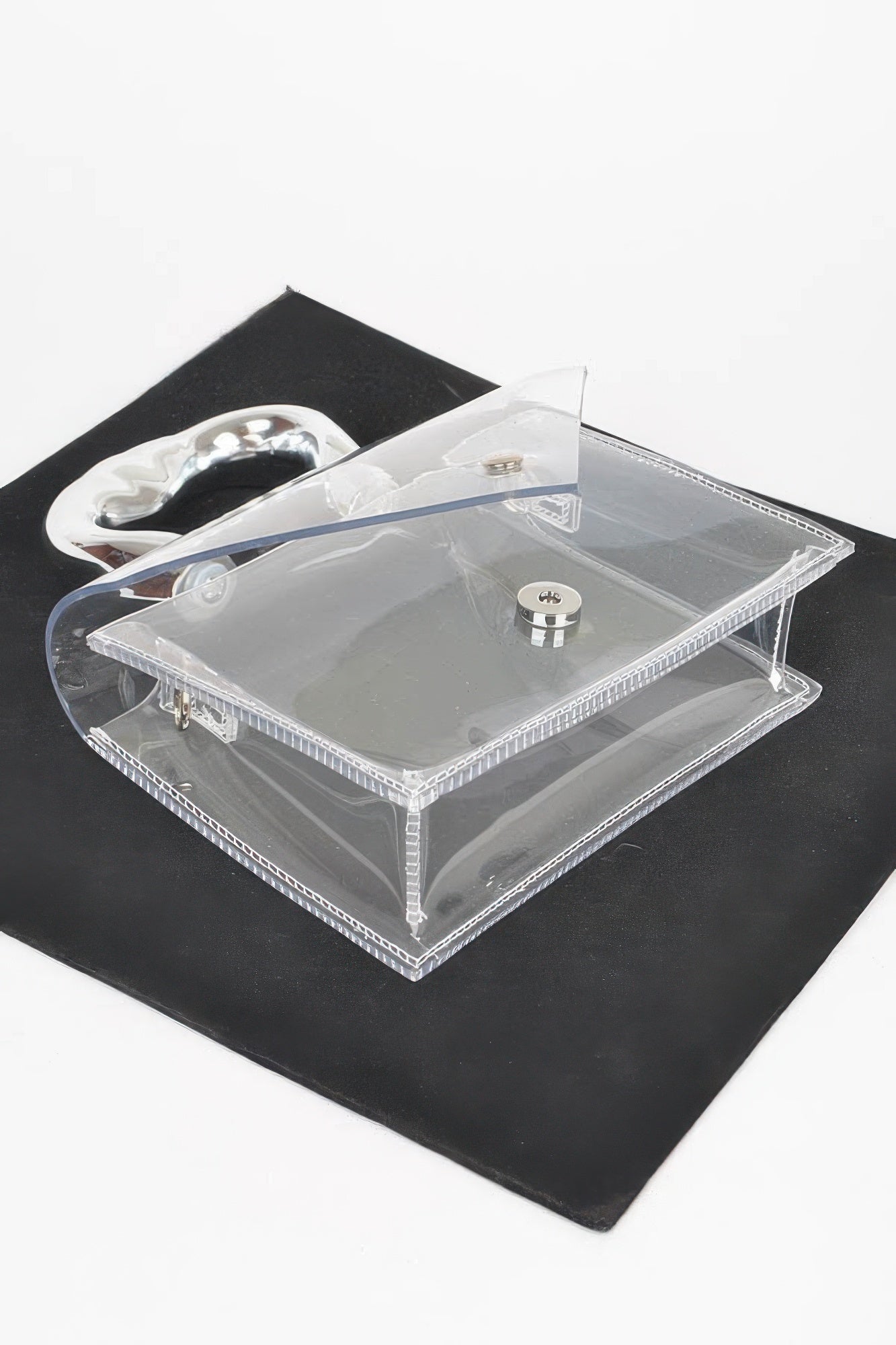 Transparent Ccb Handle Flap Clutch | Mixtshop LLC