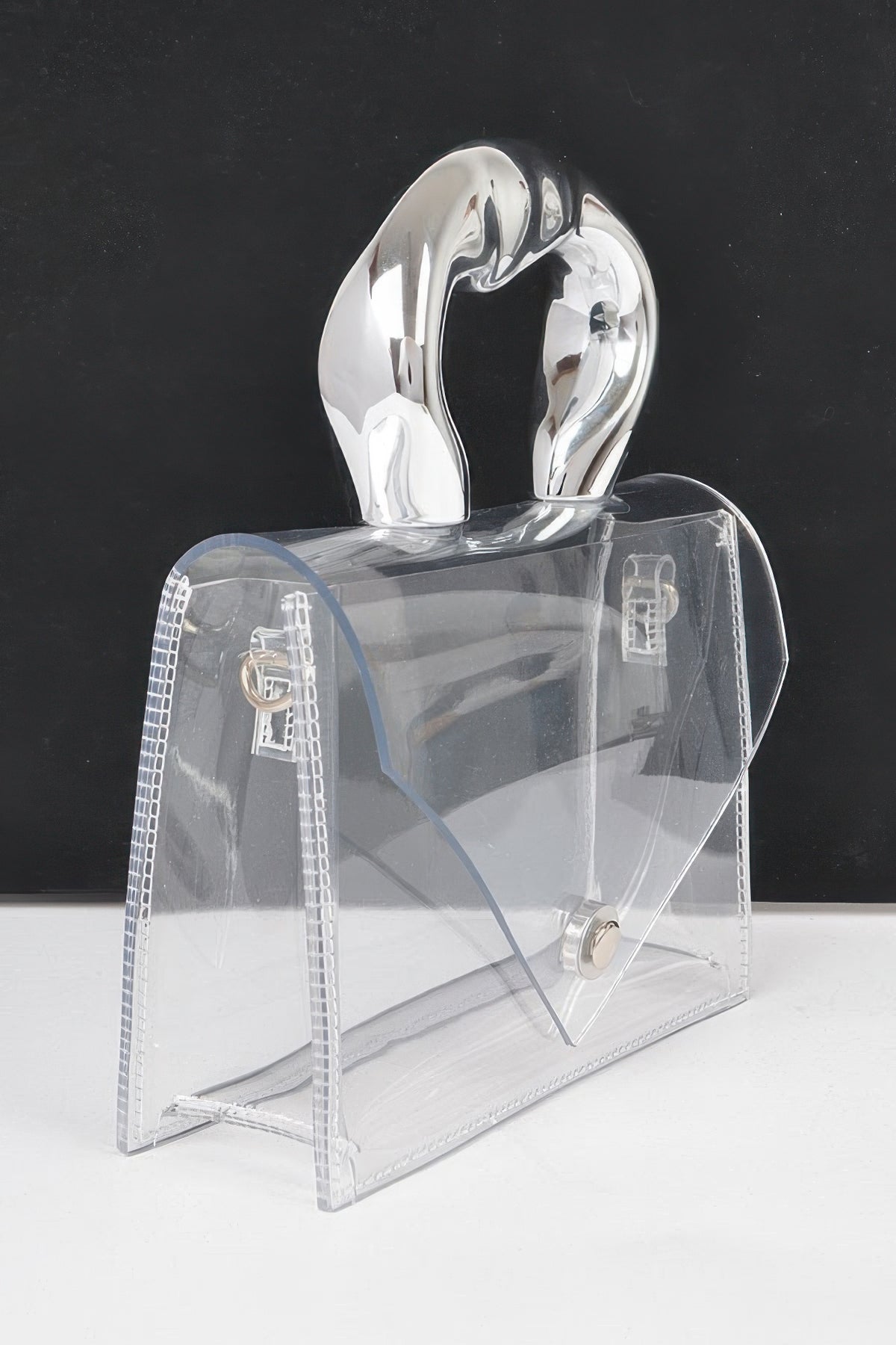 Transparent Ccb Handle Flap Clutch | Mixtshop LLC