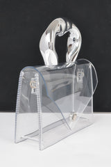 Transparent Ccb Handle Flap Clutch | Mixtshop LLC