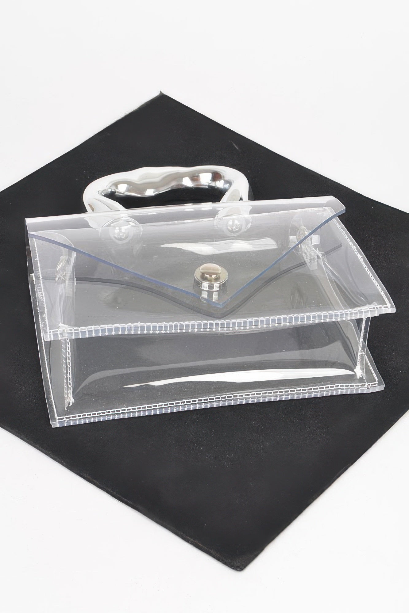 Transparent Ccb Handle Flap Clutch | Mixtshop LLC