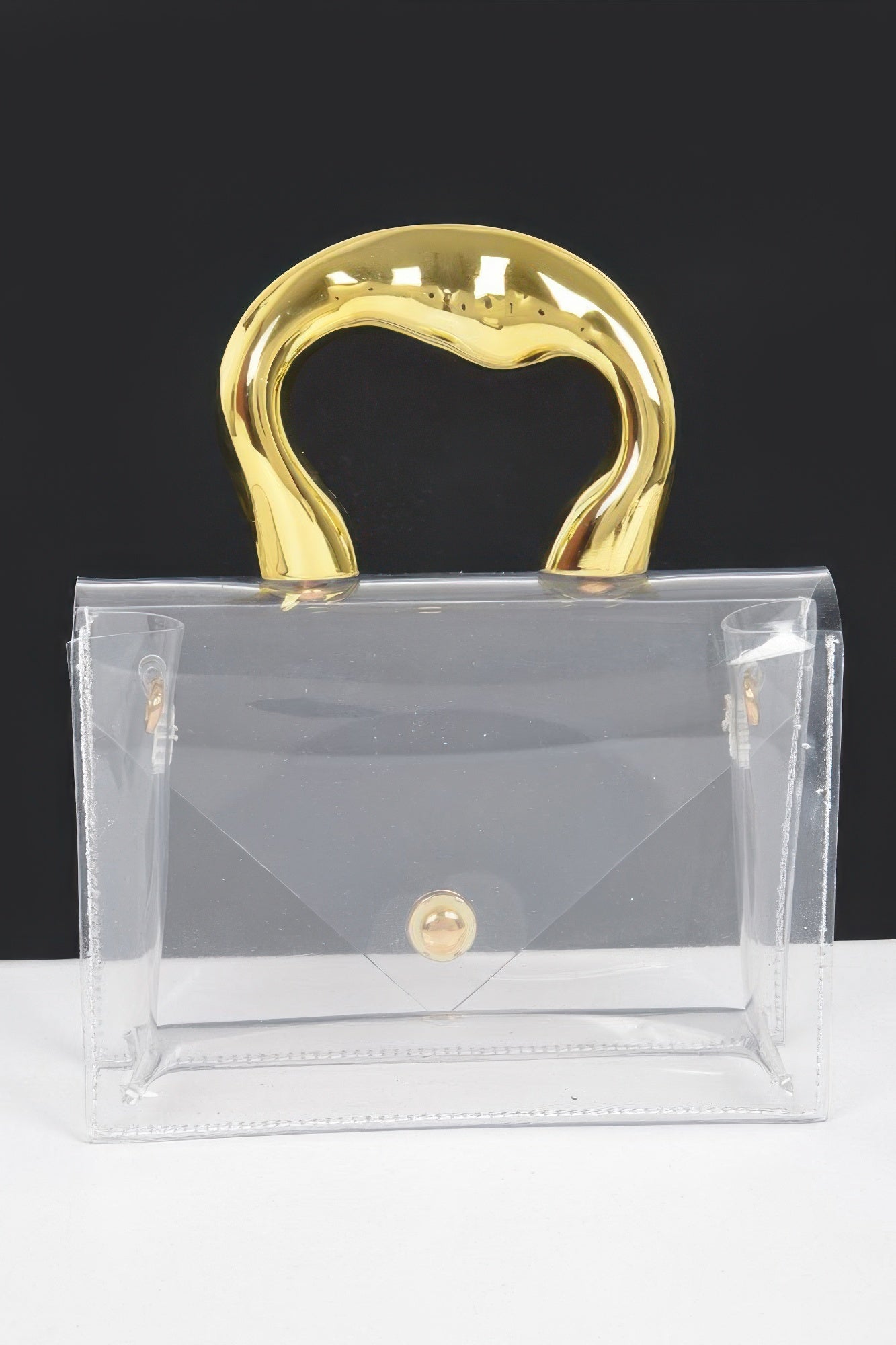 Transparent Ccb Handle Flap Clutch | Mixtshop LLC