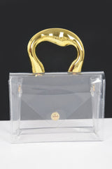 Transparent Ccb Handle Flap Clutch | Mixtshop LLC
