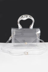 Transparent Ccb Handle Flap Clutch | Mixtshop LLC