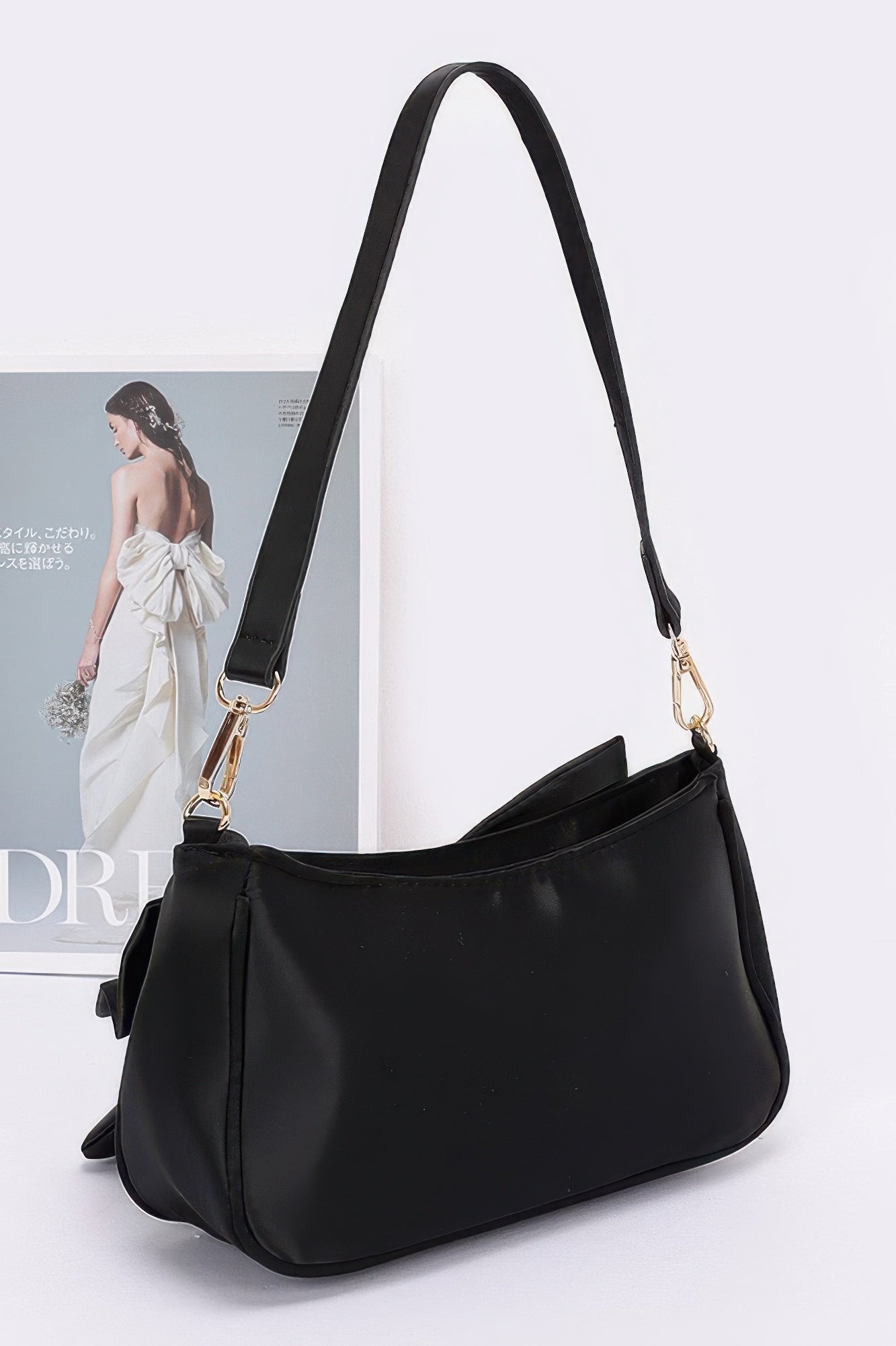 Satin Bow Front Shoulder Bag | Mixtshop LLC