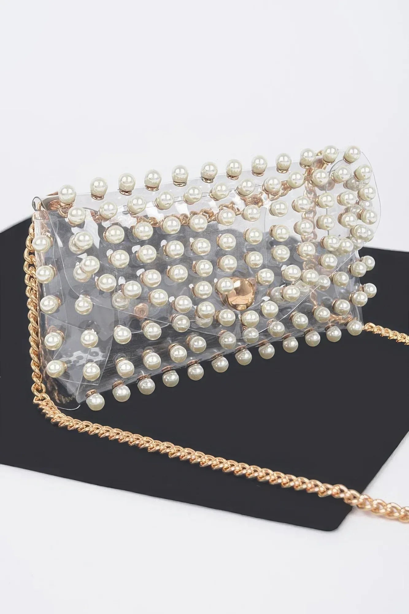 Rhinestone Clear Belt Bag W/chain | Mixtshop LLC Main image
