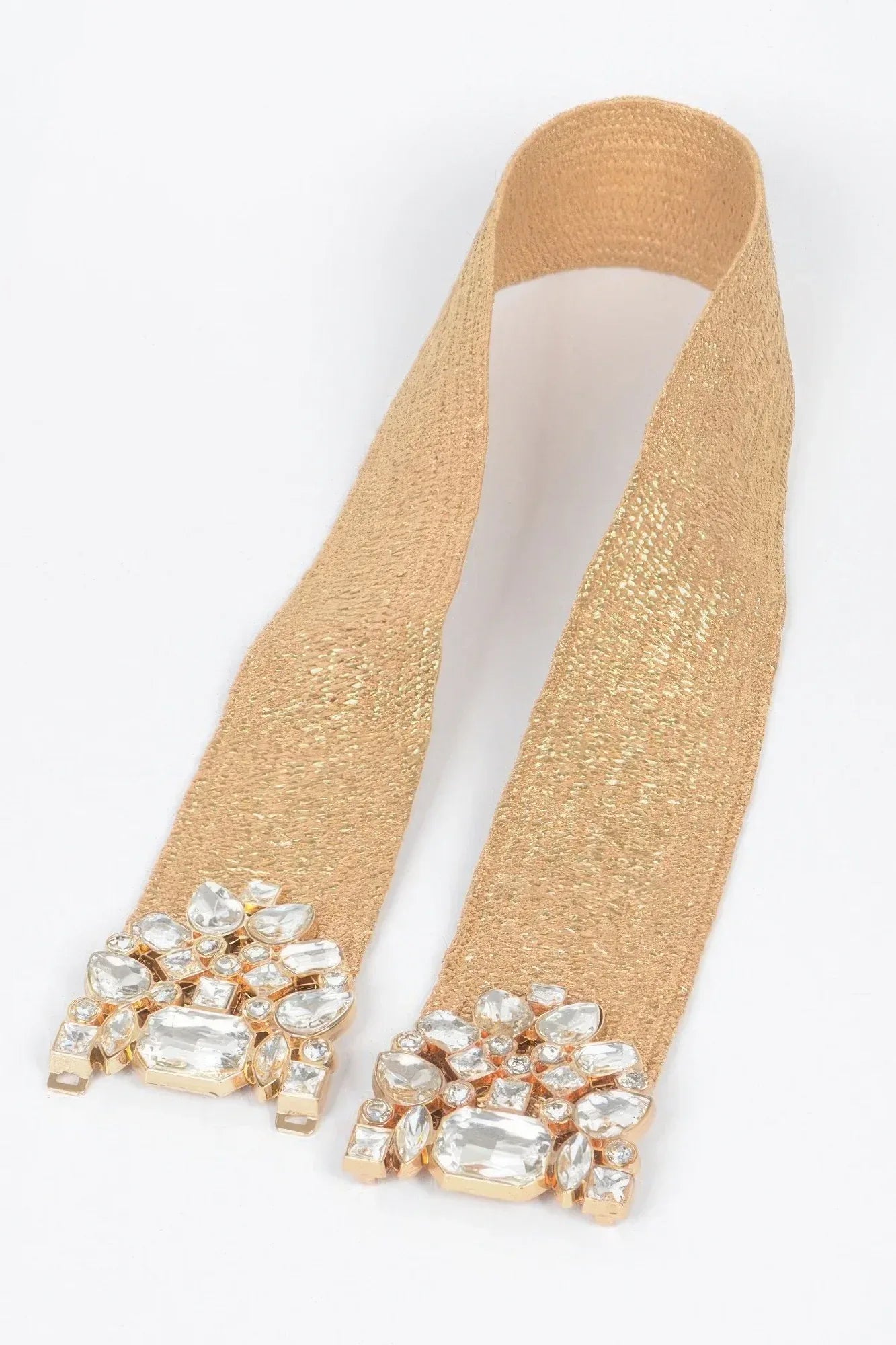Multi Stone Metallic Straw Stretch Belt | Mixtshop LLC