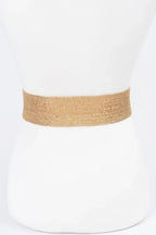 Multi Stone Metallic Straw Stretch Belt | Mixtshop LLC