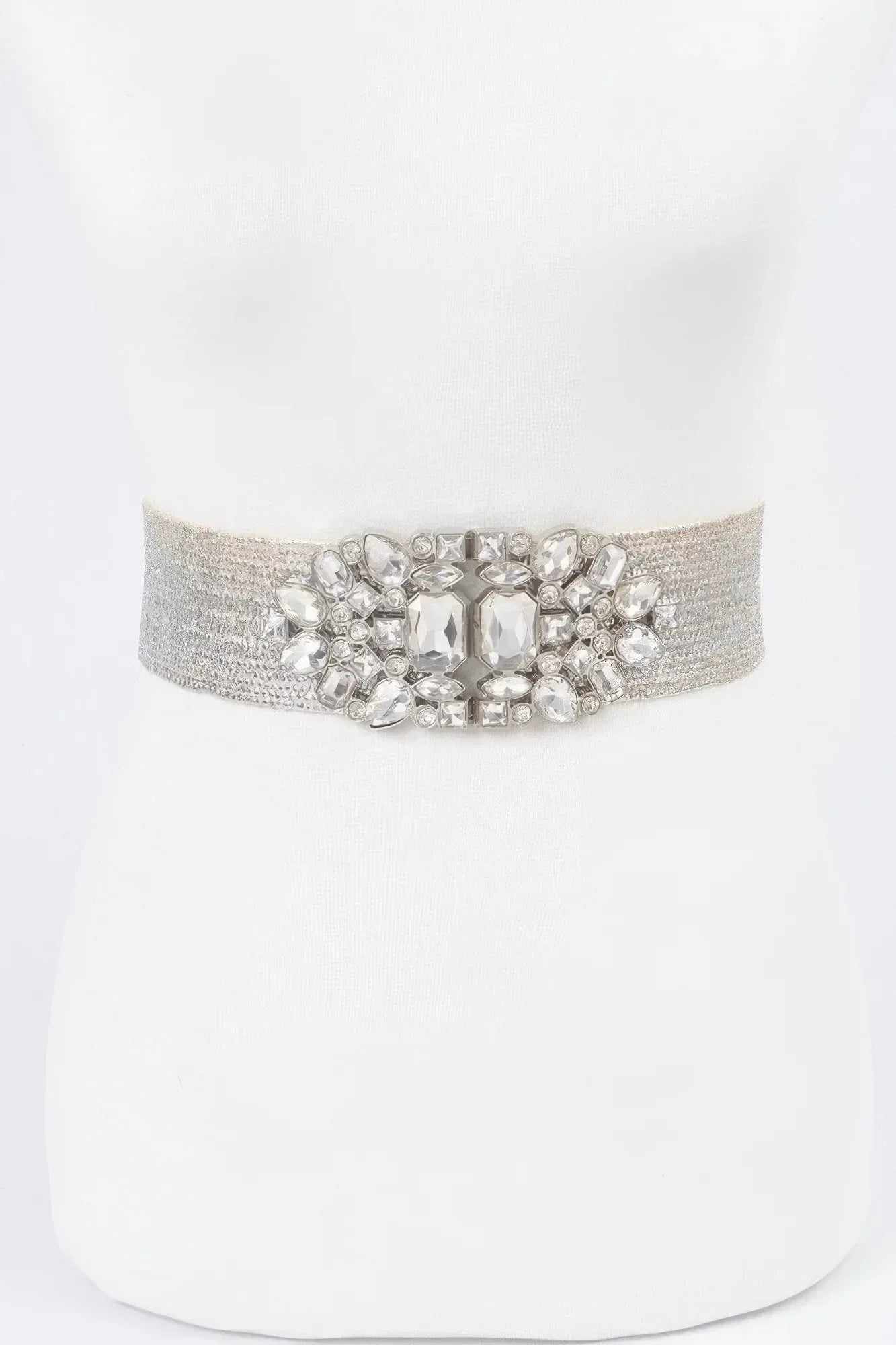 Multi Stone Metallic Straw Stretch Belt | Mixtshop LLC