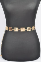 Hammered Square Metal Chain Belt | Mixtshop LLC