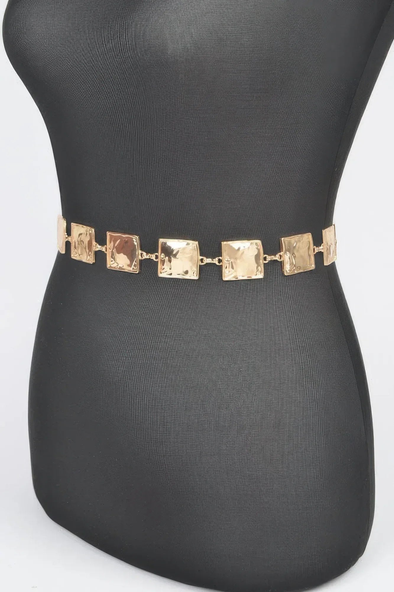 Hammered Square Metal Chain Belt Secondary image