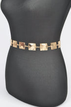 Hammered Square Metal Chain Belt | Mixtshop LLC