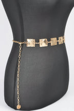 Hammered Square Metal Chain Belt | Mixtshop LLC