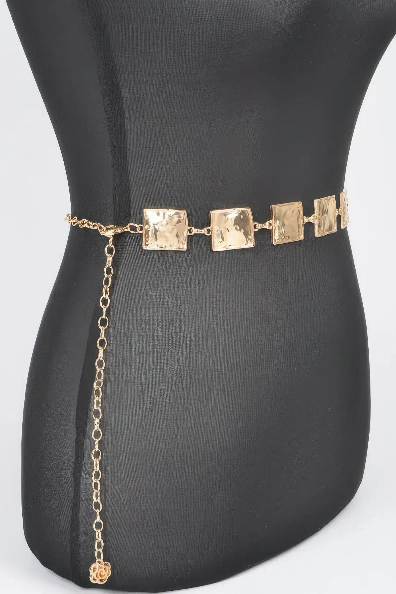 Hammered Square Metal Chain Belt | Mixtshop LLC
