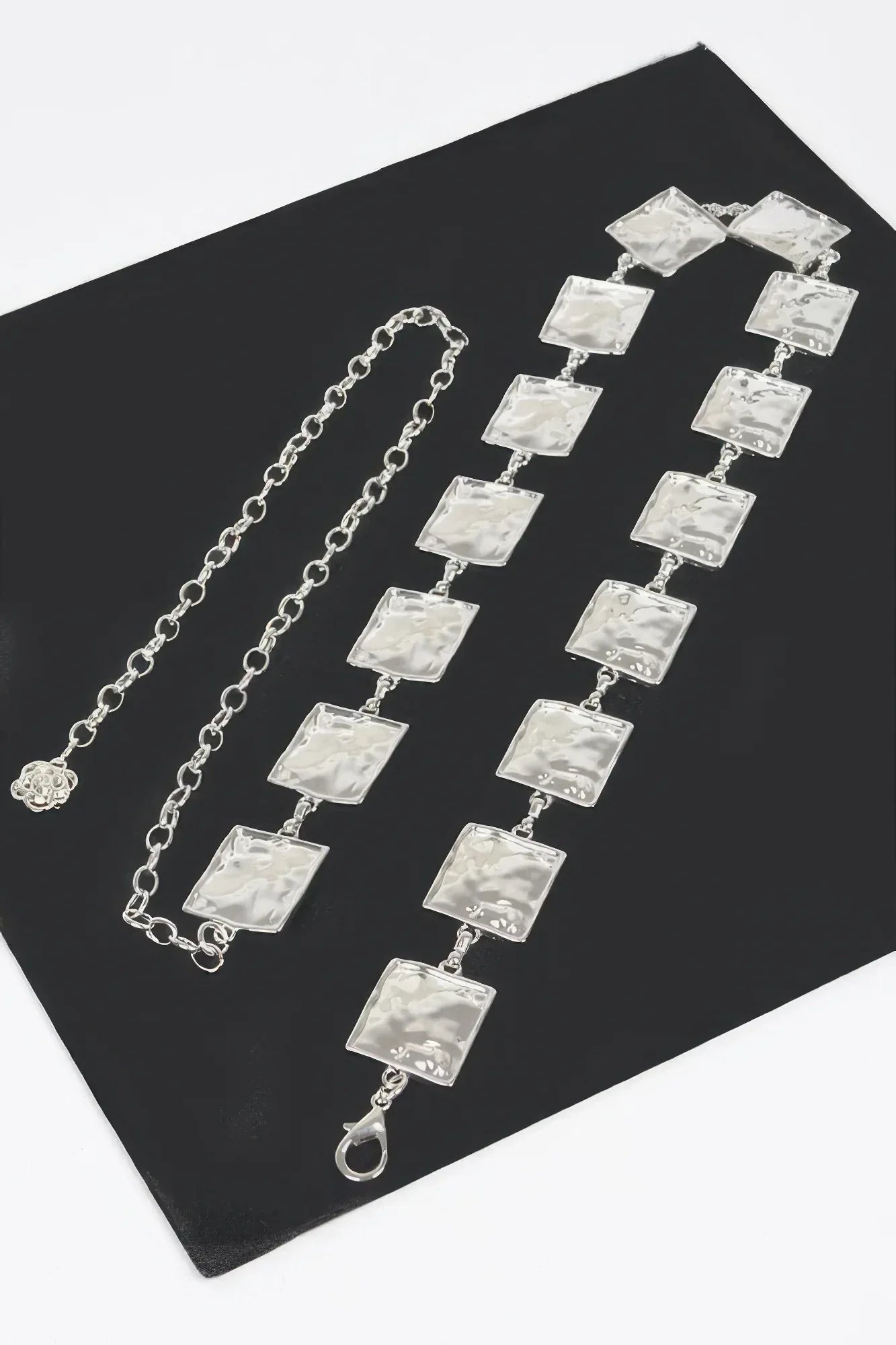 Hammered Square Metal Chain Belt | Mixtshop LLC