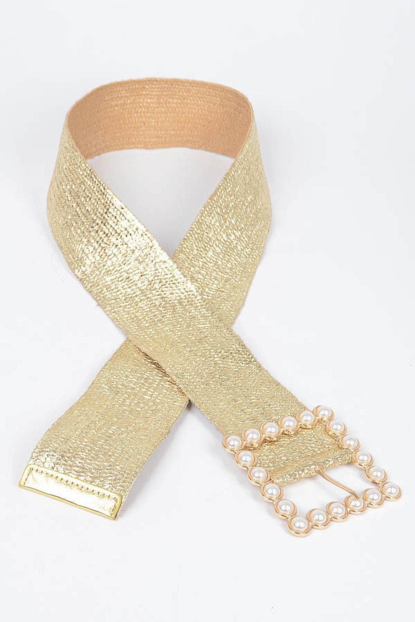 Wide Pearl Buckle Elastic Belt | Mixtshop LLC