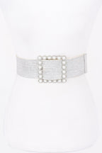 Wide Pearl Buckle Elastic Belt | Mixtshop LLC
