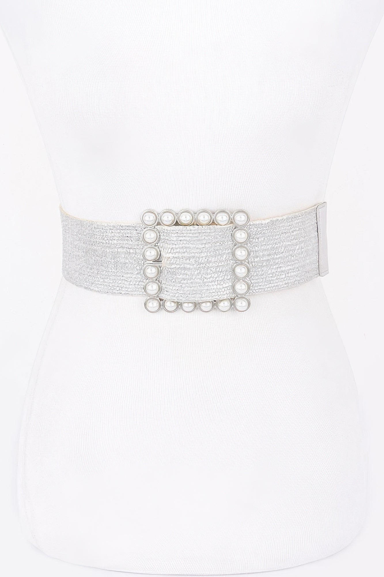 Wide Pearl Buckle Elastic Belt | Mixtshop LLC