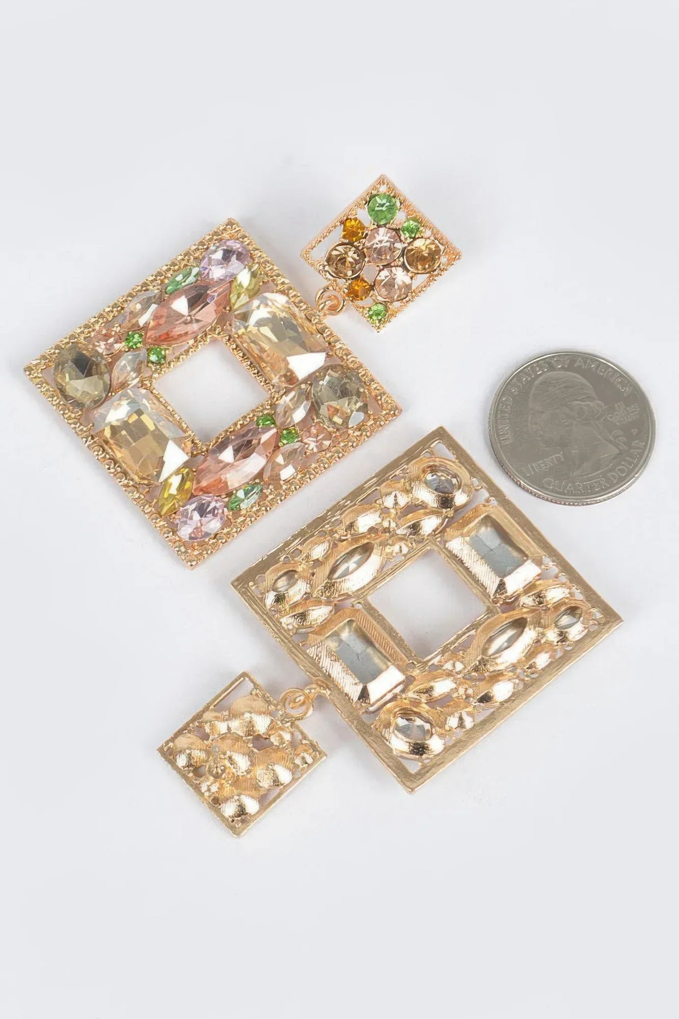 Double Square Bejeweled Earring | Mixtshop LLC