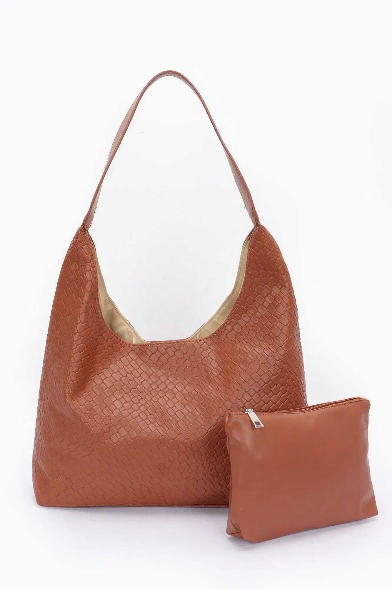 Embossed Faux Leather Shoulder Bag | Mixtshop LLC Main image