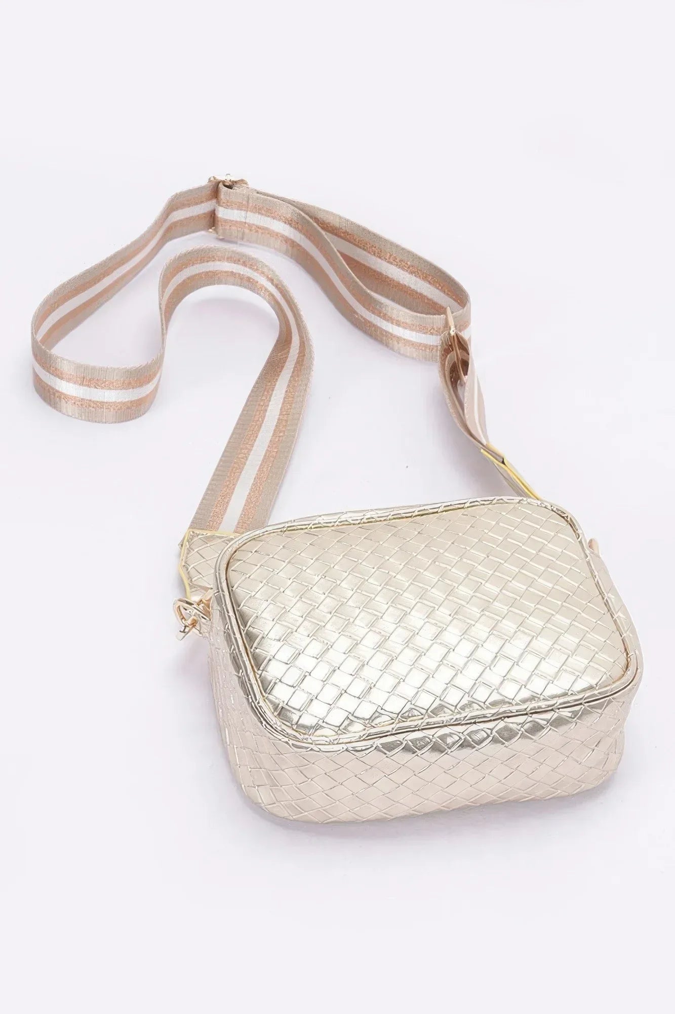Metallic Embossed Faux Leather Camera Bag W/strap | Mixtshop LLC