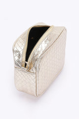 Metallic Embossed Faux Leather Camera Bag W/strap | Mixtshop LLC