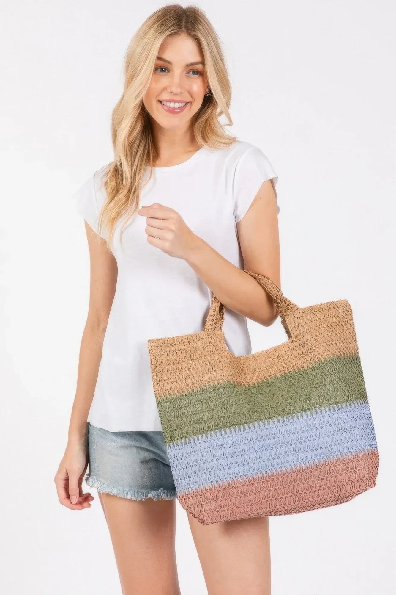 Multi Color Stripe Tote Bag | Mixtshop LLC Main image