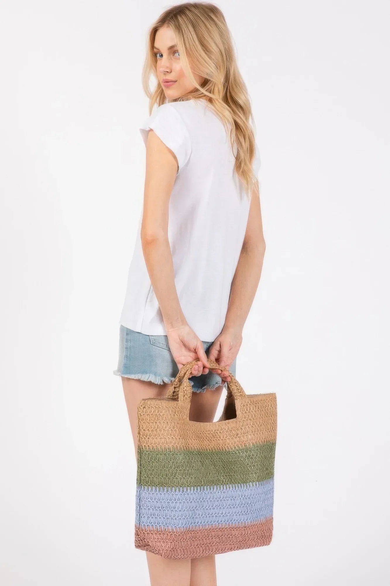 Multi Color Stripe Tote Bag Secondary image