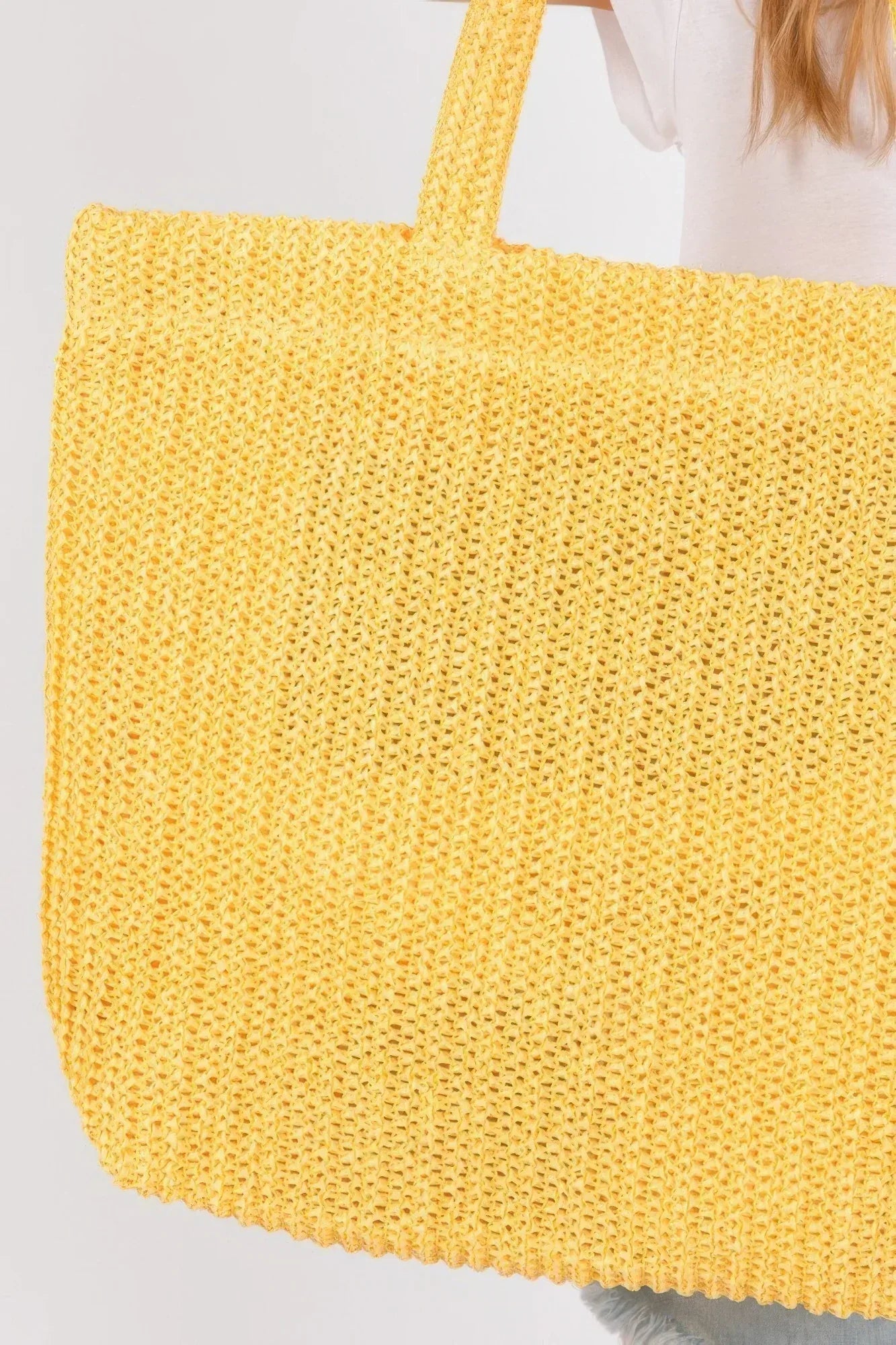 Solid Crochet Straw Bag Secondary image