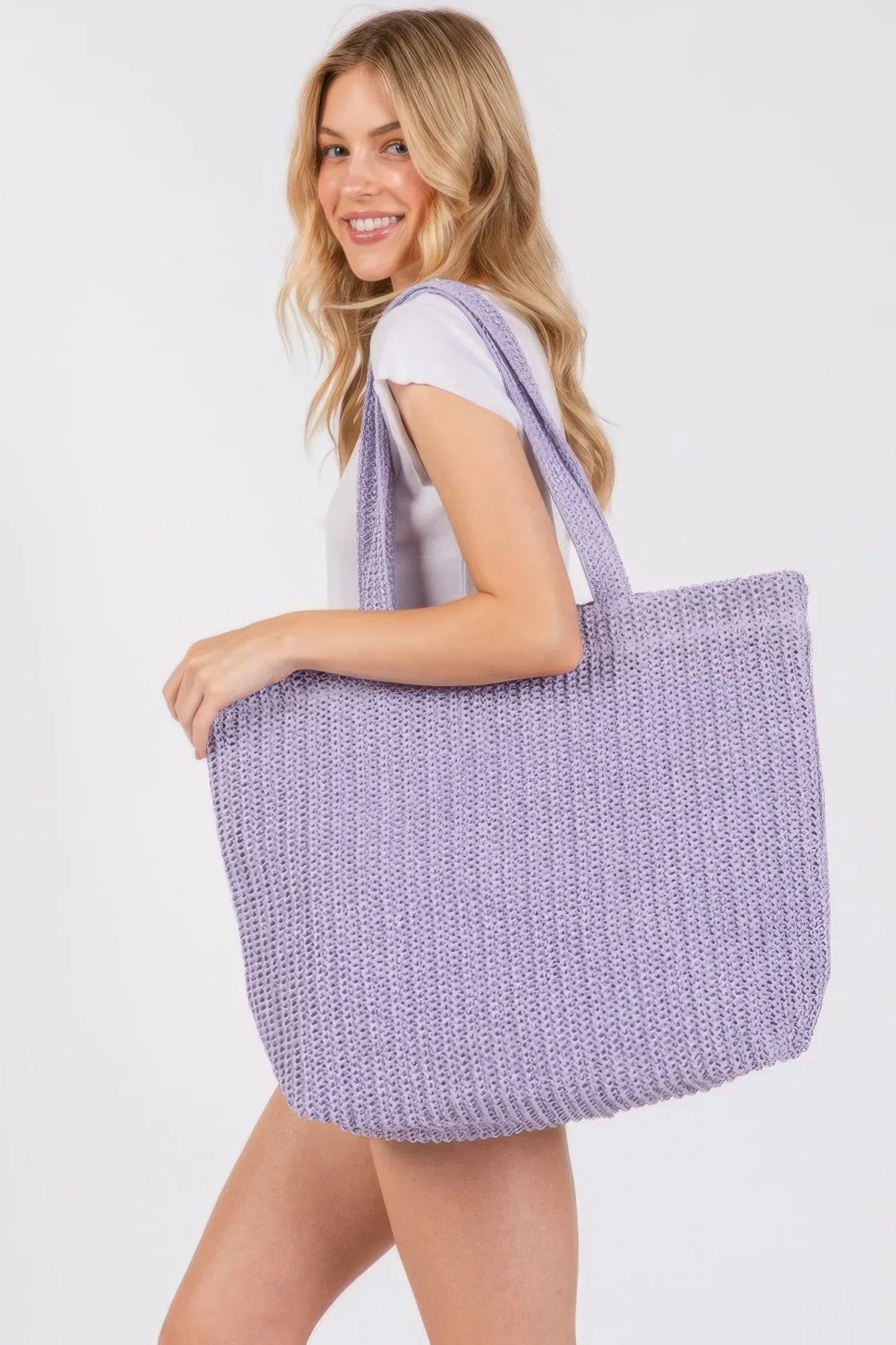 Solid Crochet Straw Bag | Mixtshop LLC