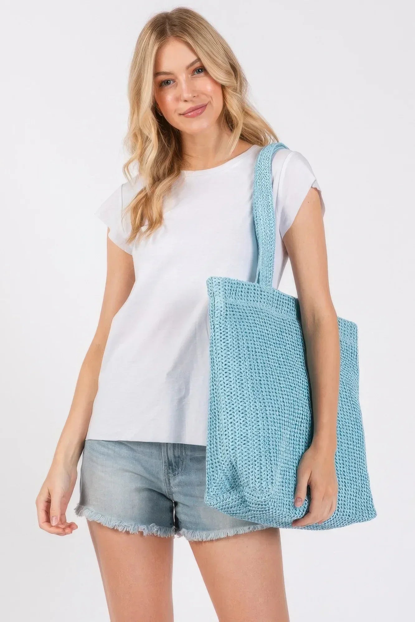 Solid Crochet Straw Bag | Mixtshop LLC