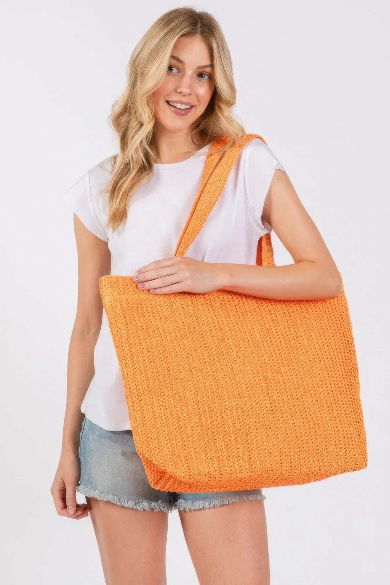 Solid Crochet Straw Bag | Mixtshop LLC