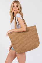 Solid Crochet Straw Bag | Mixtshop LLC