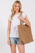 Solid Crochet Straw Bag | Mixtshop LLC