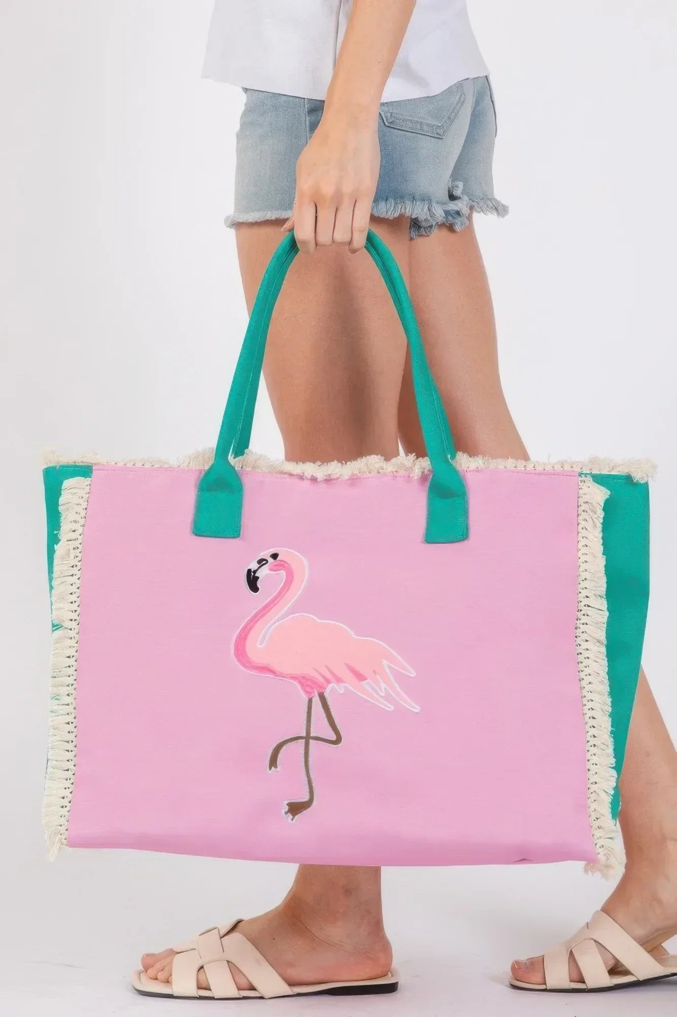 Embroidered Anchor Patch Fringe Tote Bag Secondary image