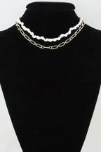Sea Shell N Chain Linked Necklace | Mixtshop LLC