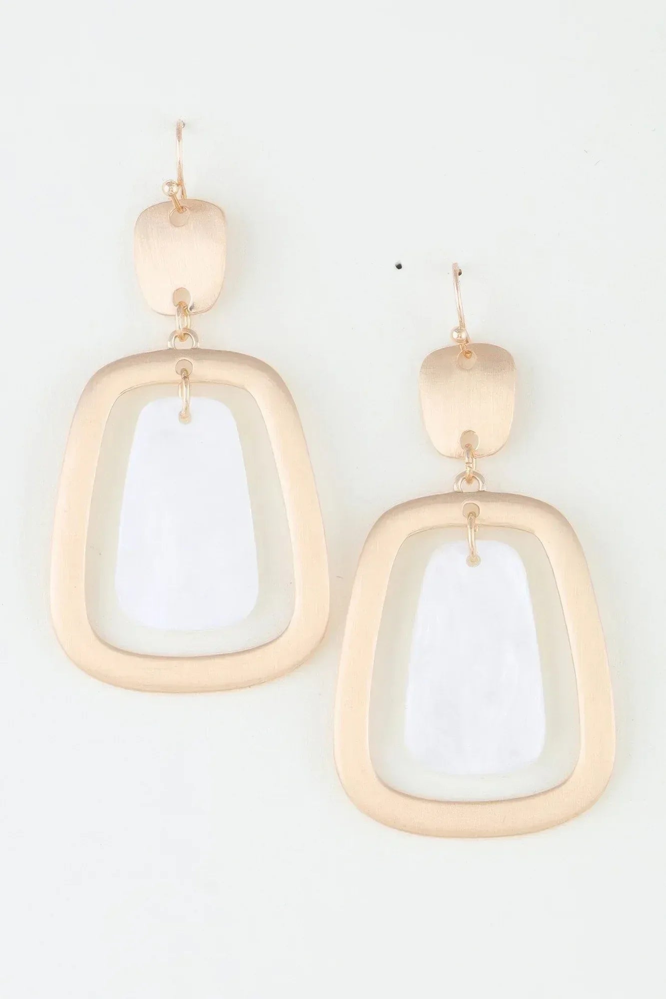 Modern Stone Frame Drop Earrings | Mixtshop LLC Main image