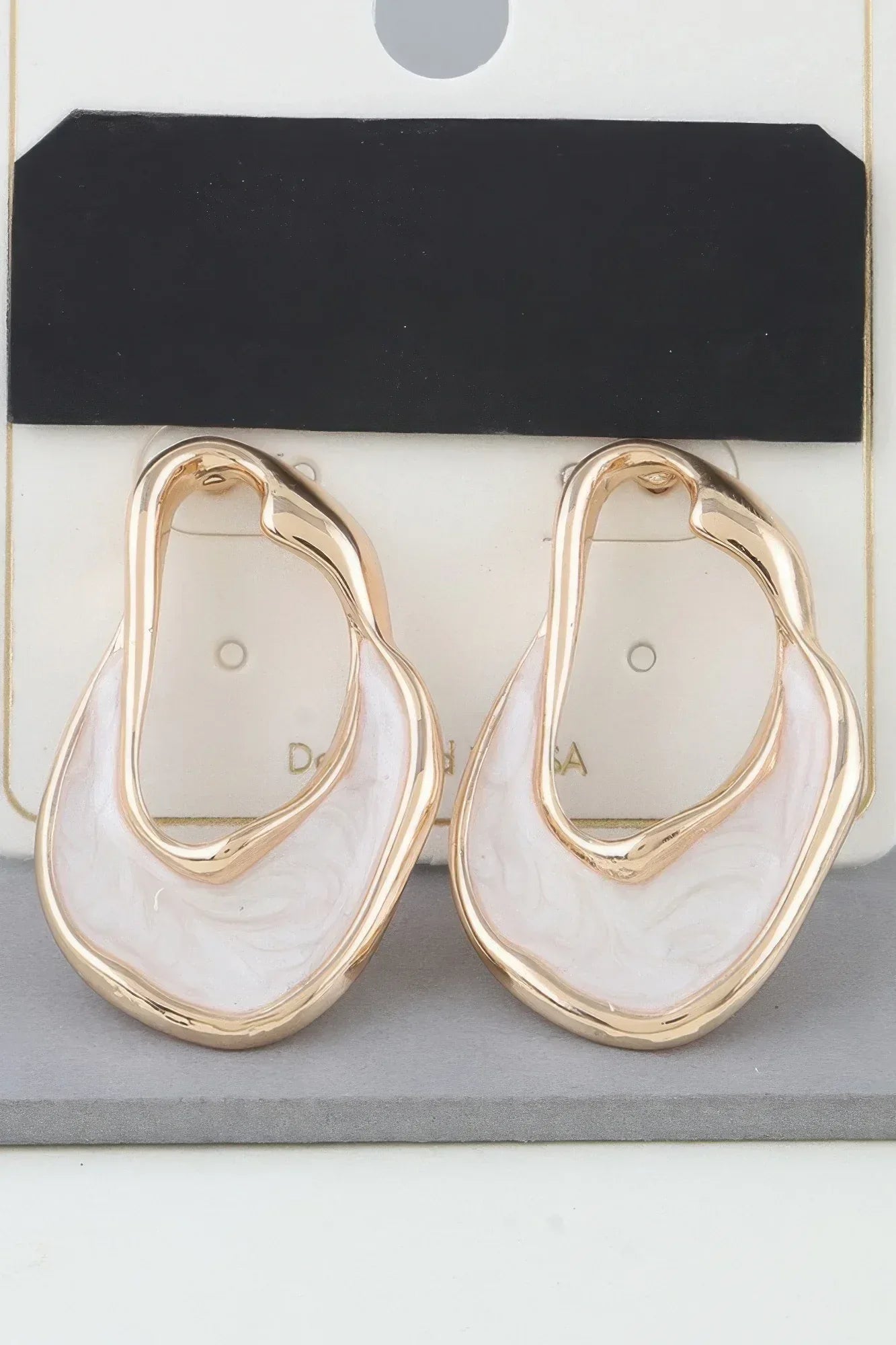 Multi Abstract Marble Ripple Earrings Secondary image