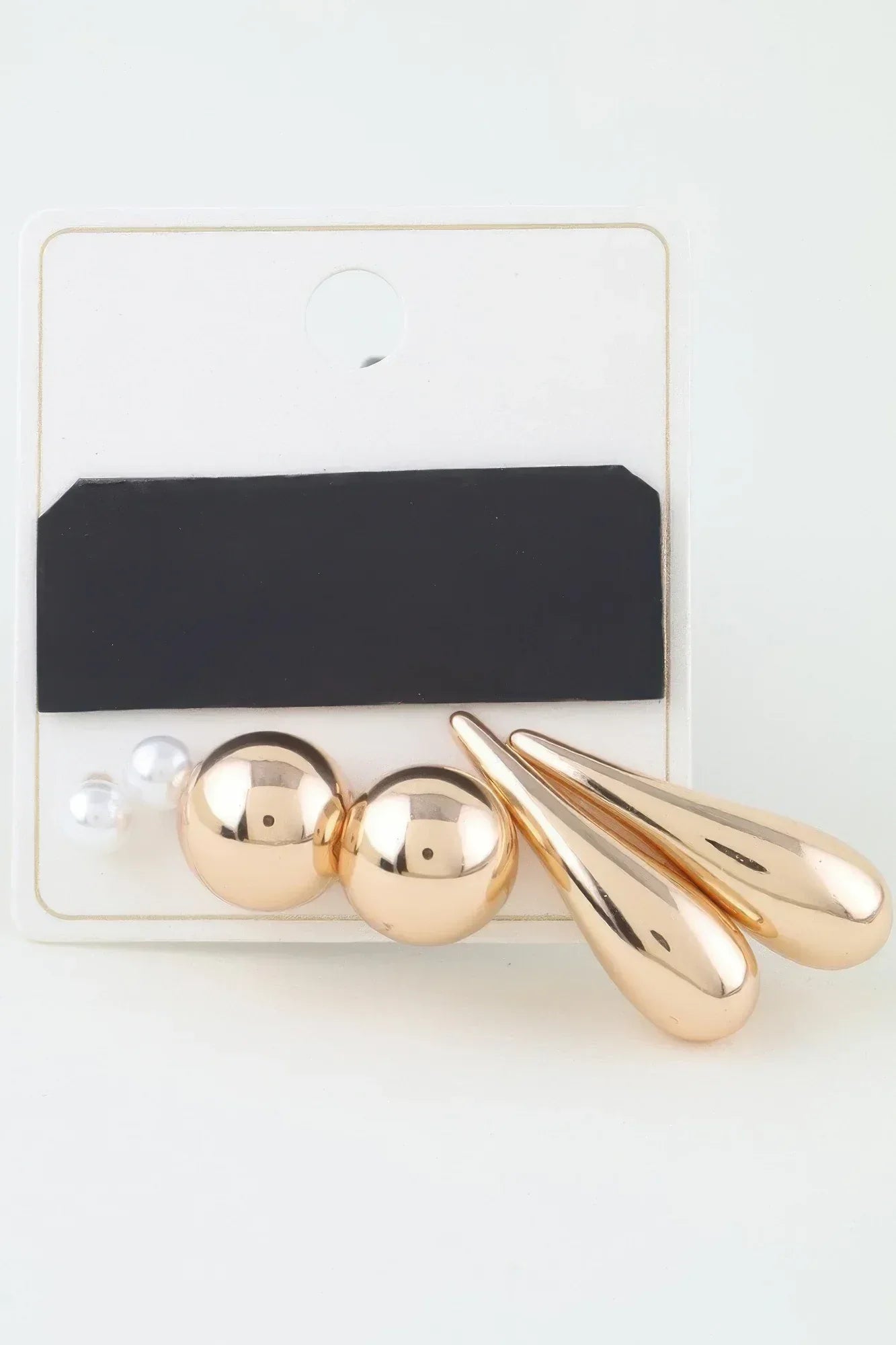 Multi Teardrop N Pearl Earrings Set | Mixtshop LLC Main image