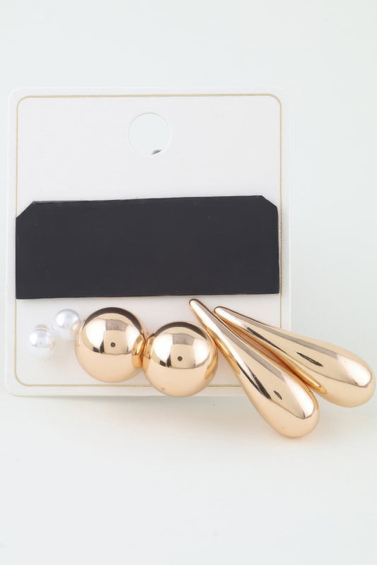 Multi Teardrop N Pearl Earrings Set | Mixtshop LLC
