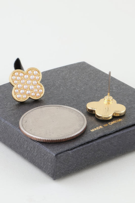 Pearled Clover Stud Earrings | Mixtshop LLC