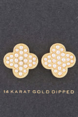 Pearled Clover Stud Earrings | Mixtshop LLC