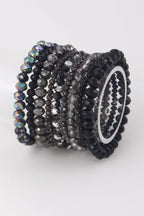 Multi Pastel Pink Crystal Beaded Bracelet | Mixtshop LLC