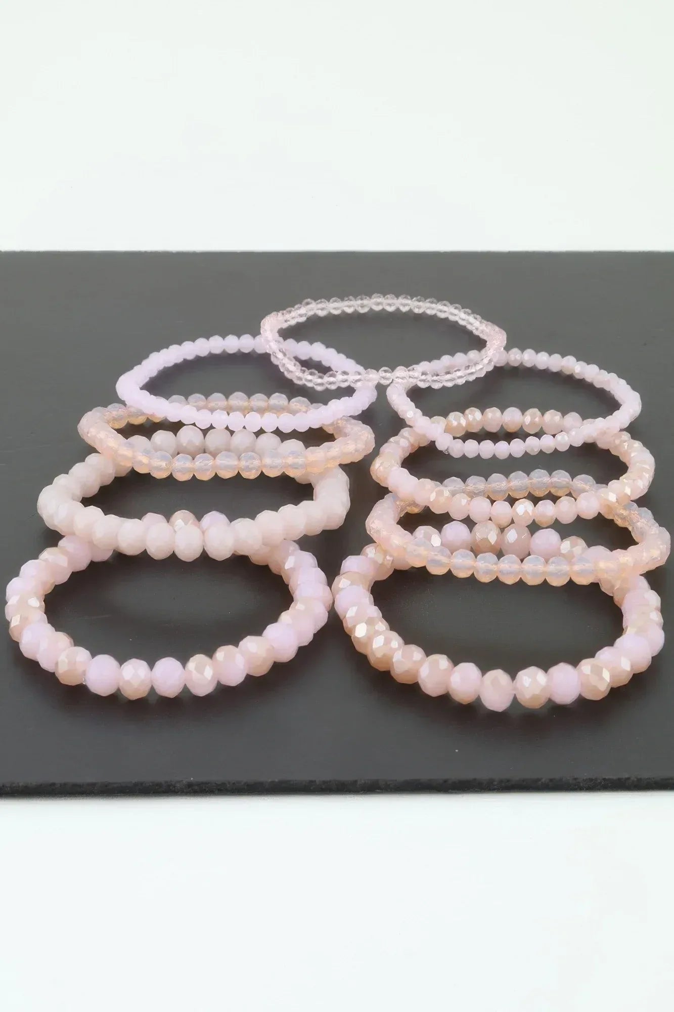 Multi Pastel Pink Crystal Beaded Bracelet | Mixtshop LLC