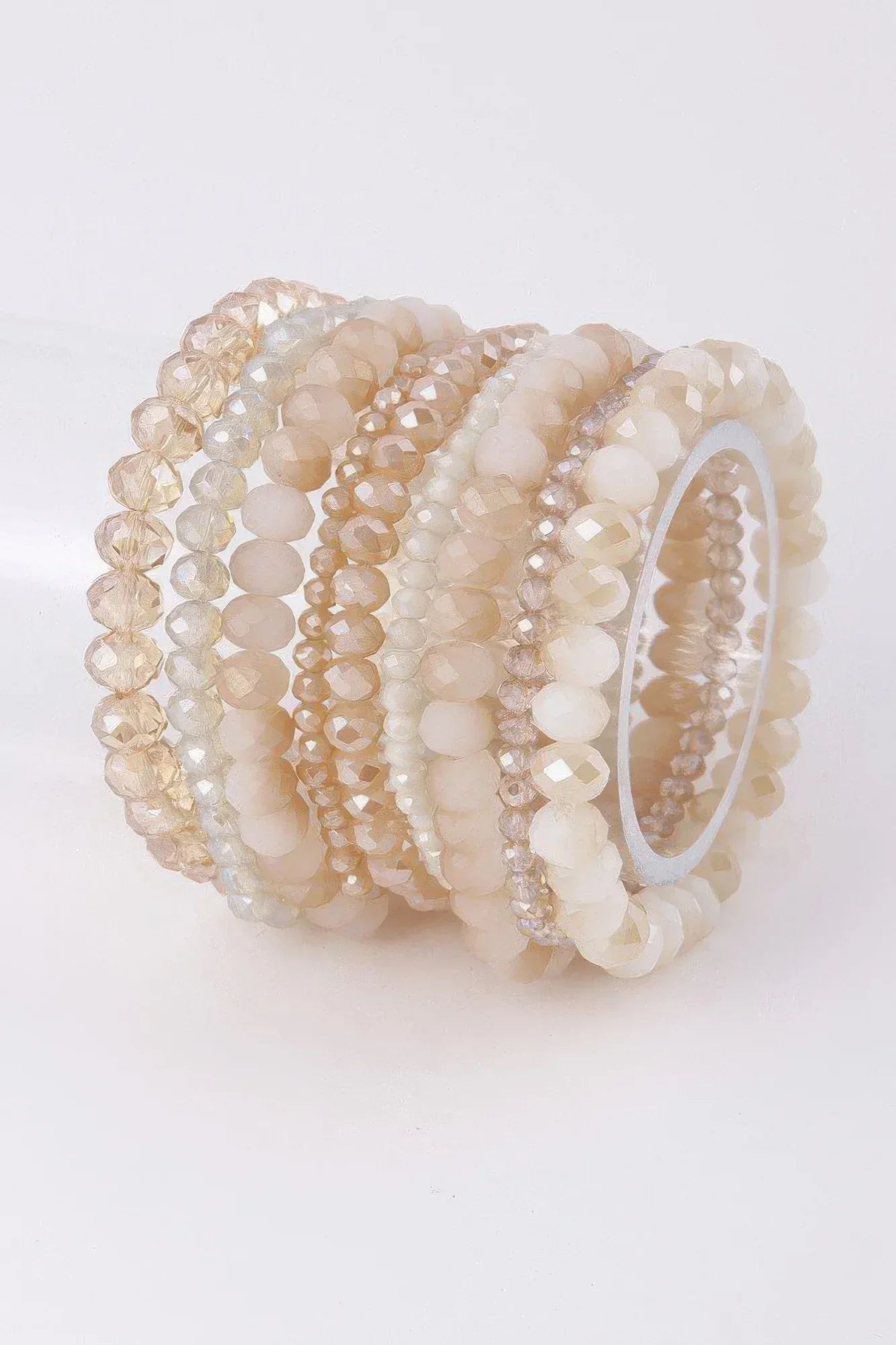 Multi Pastel Pink Crystal Beaded Bracelet | Mixtshop LLC