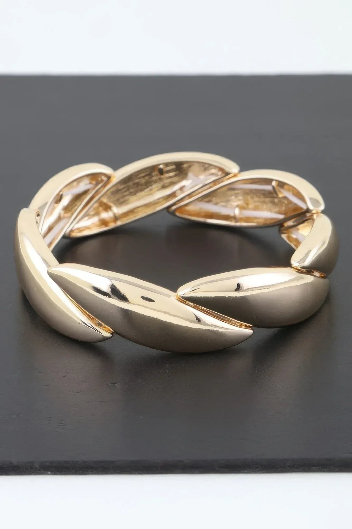 Shiny Overlapping Leaves Bracelet | Mixtshop LLC Main image