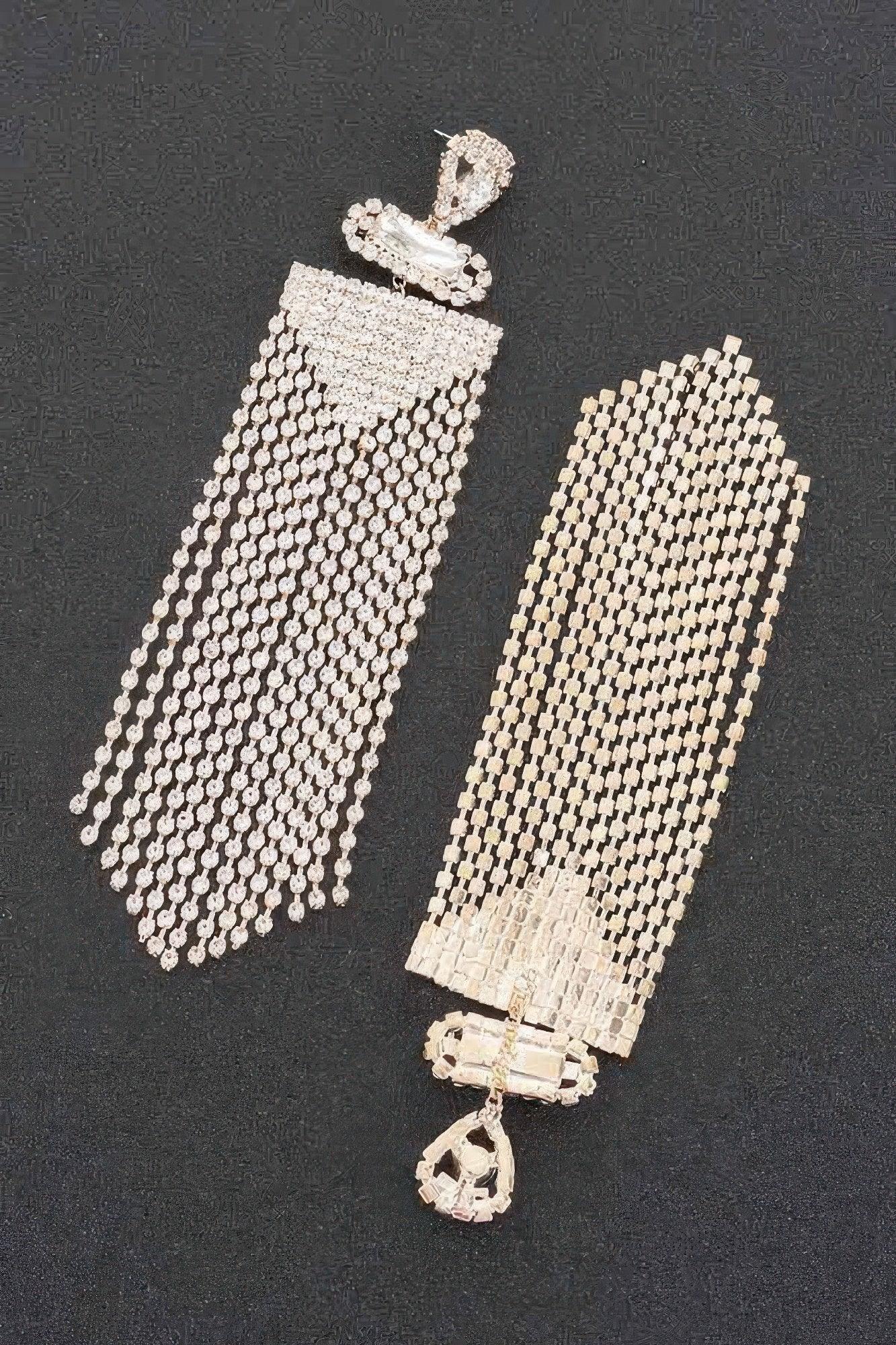 Rhinestone Fringe Earring Secondary image