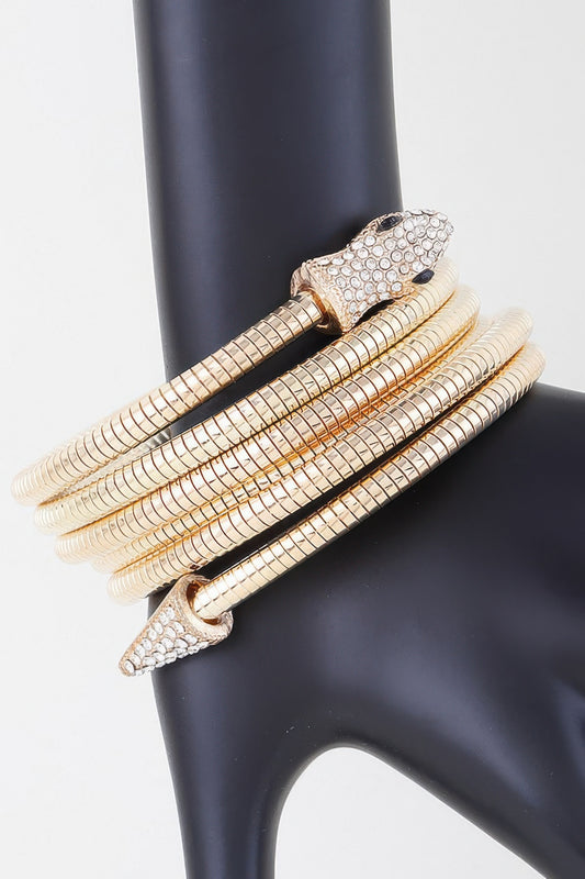 Coiled Bejeweled Snake Bracelet | Mixtshop LLC