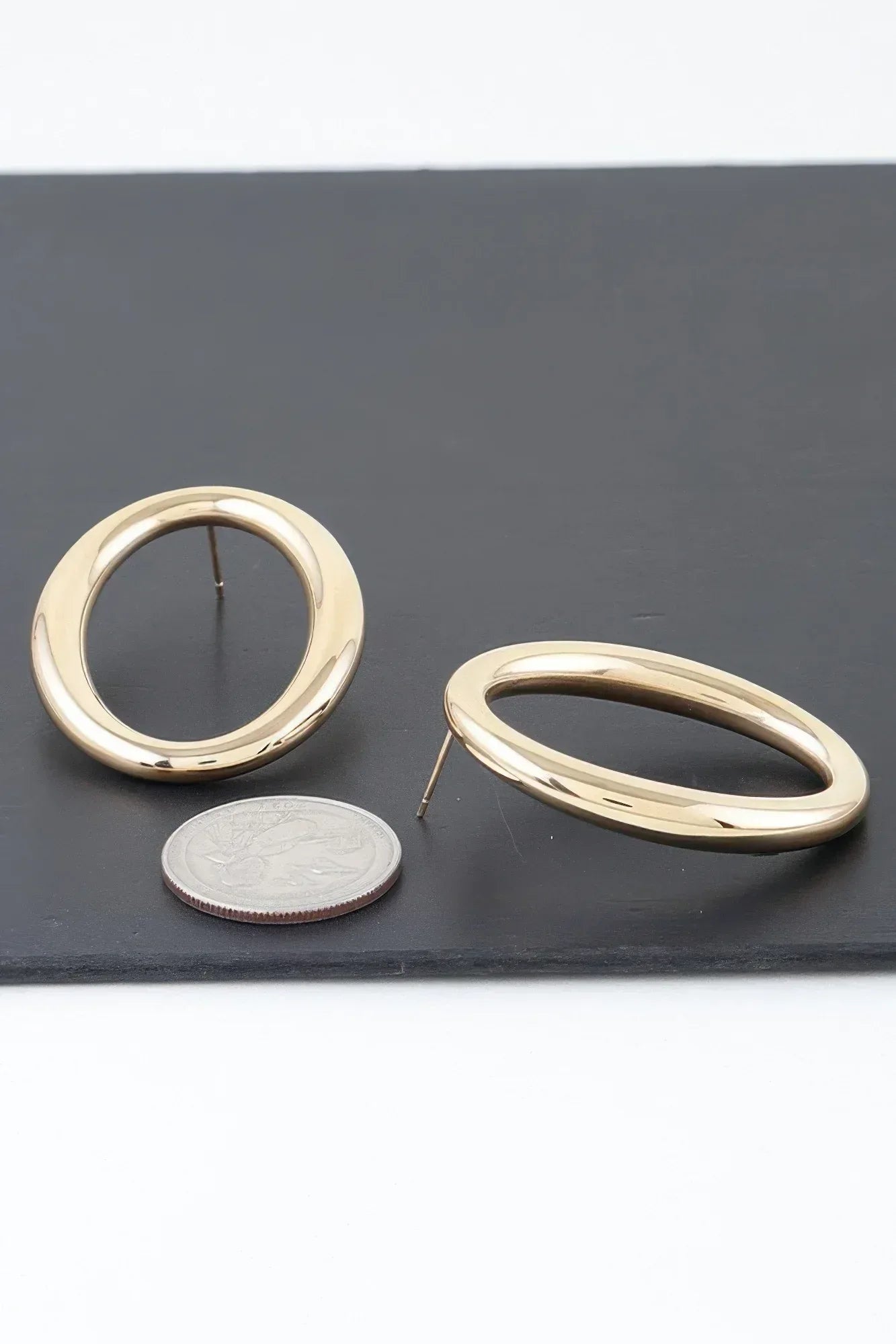 Shiny O Oval Earrings | Mixtshop LLC