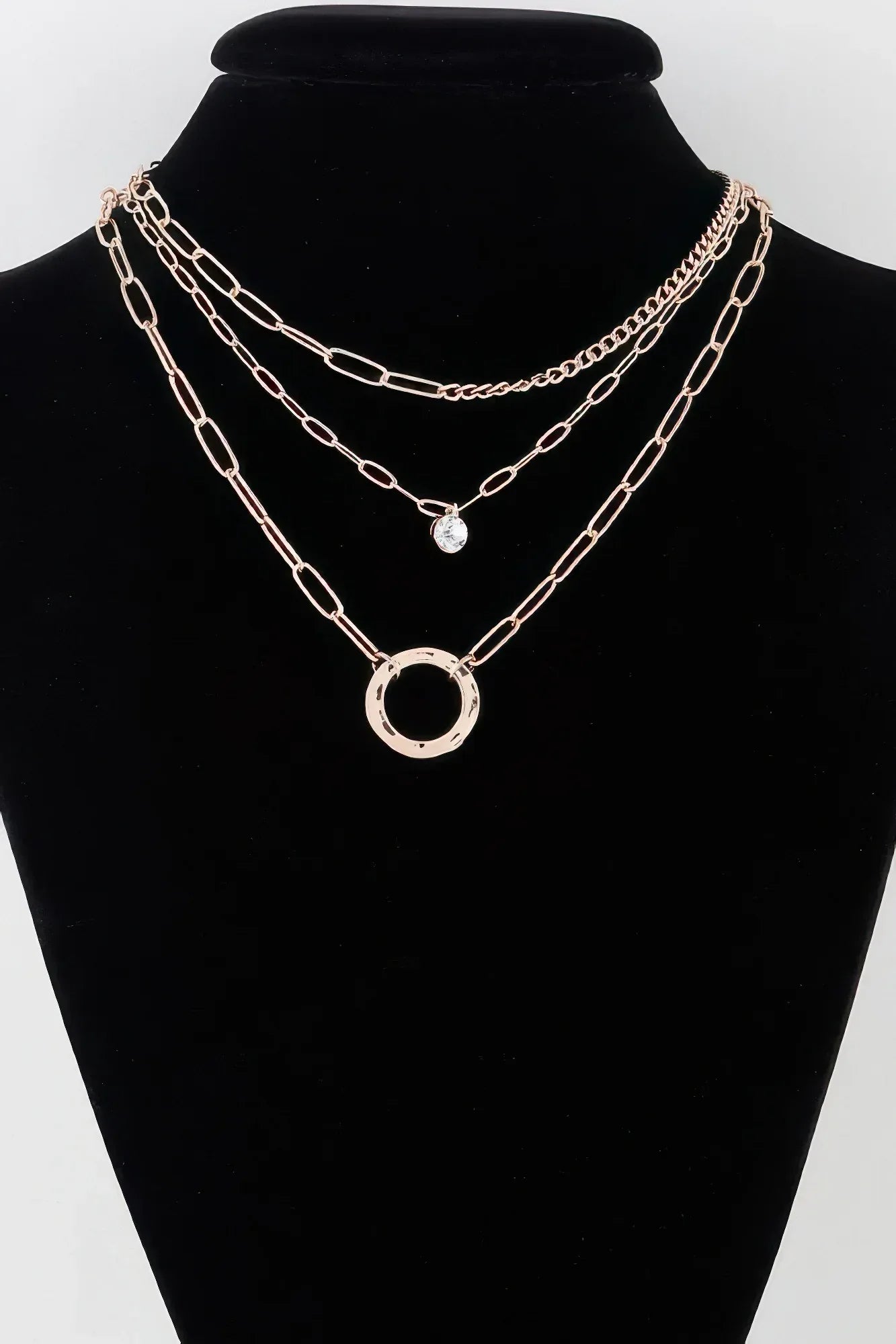 Multilayer Lin Chain Ring Necklace | Mixtshop LLC Main image